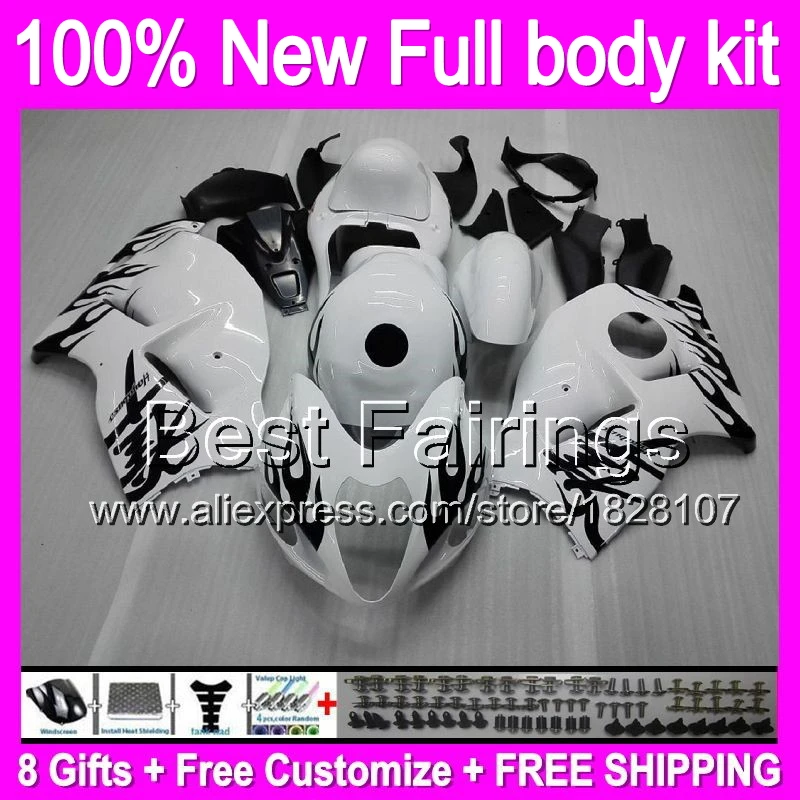 

Fairing For SUZUKI Hayabusa GSXR1300 96 07 1996 1997 1998 15B38 GSXR 1300 GSXR-1300 GSX R1300 1999 2000 2001 +Decal black flame