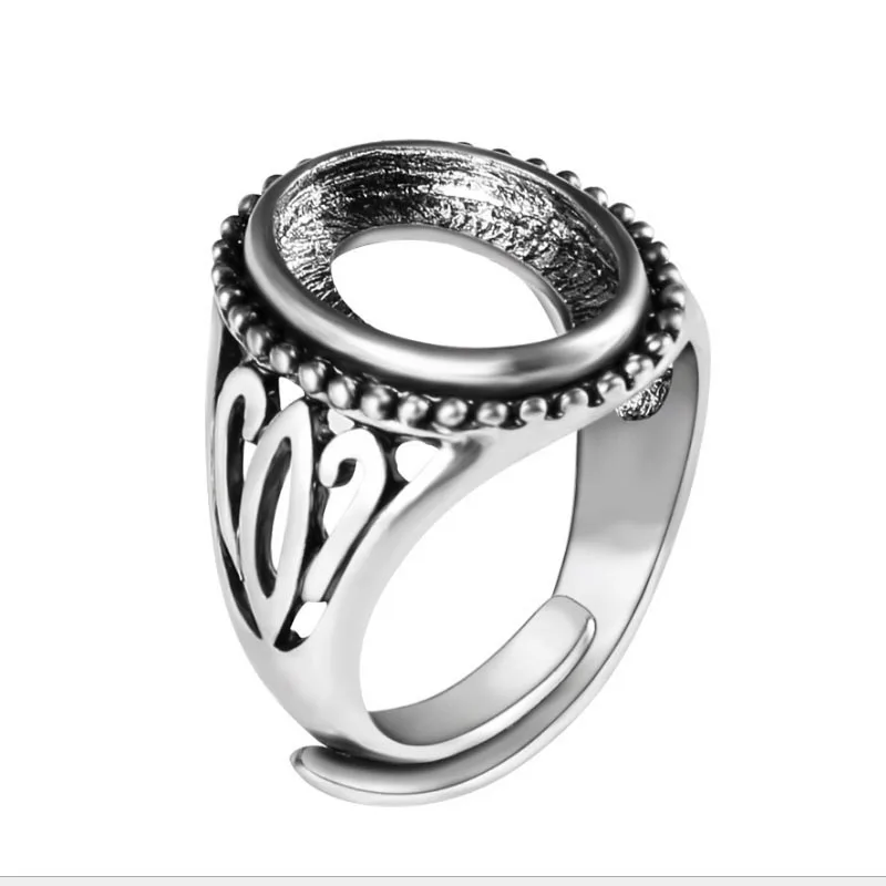 

2018 new hot sale 14*10mm alloy opening men's ring blank accessories wholesale