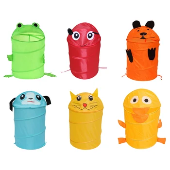 

6 Style Cute Animal big capacity waterproof Storage Bucket Laundry Basket Folding Cylinder Toy dirty clothes Box Organizer