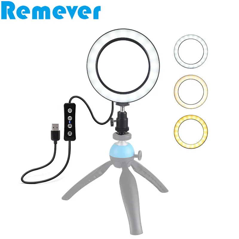 

4.2inches LED Ring Flash Light with Cold Shoe Ball Head for DSLR Cameras LED Lamp with 1/4 inch Screw for Tripods Video Bloggers