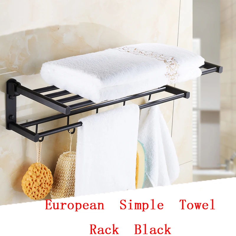 Настенная Полка для полотенец с крючками 60 см|towel rack shelf|towel racktowel black |