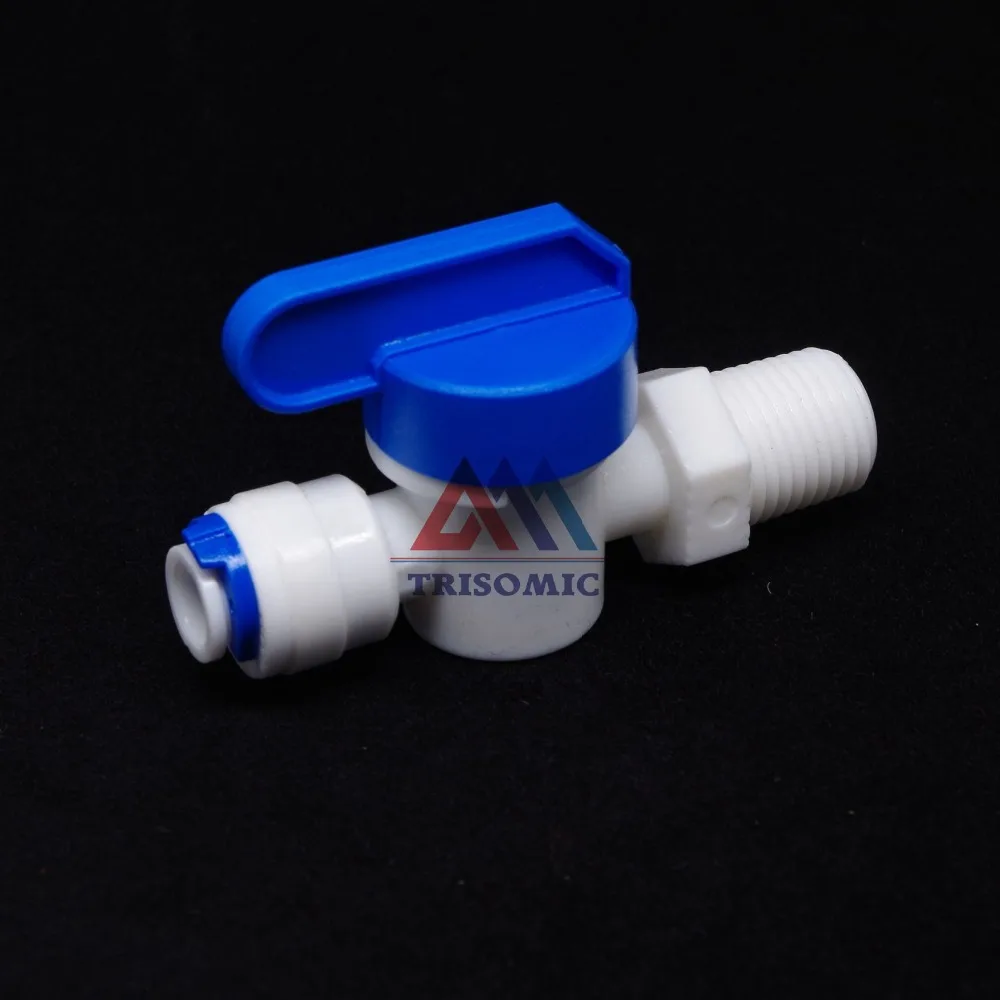 

1/4" Inline Quick Fitting,1/4" male thread Ball Valve Quick Fitting Connection Aquarium RO Water Filter Reverse Osmosis System