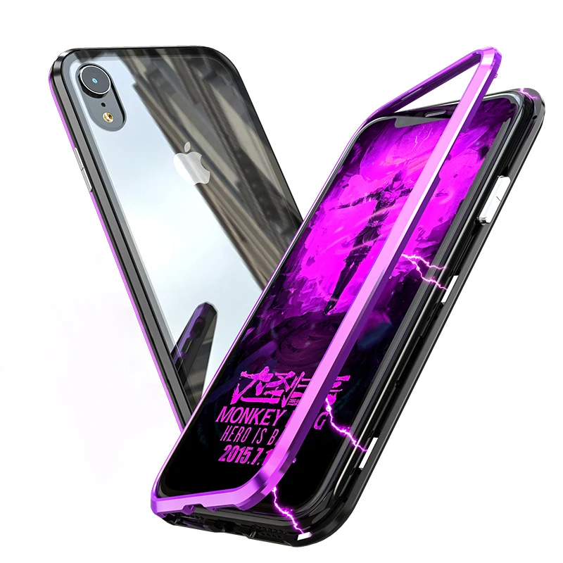 Metal Bumper Case For Apple iPhone XR XS Max Case Clear Glass
