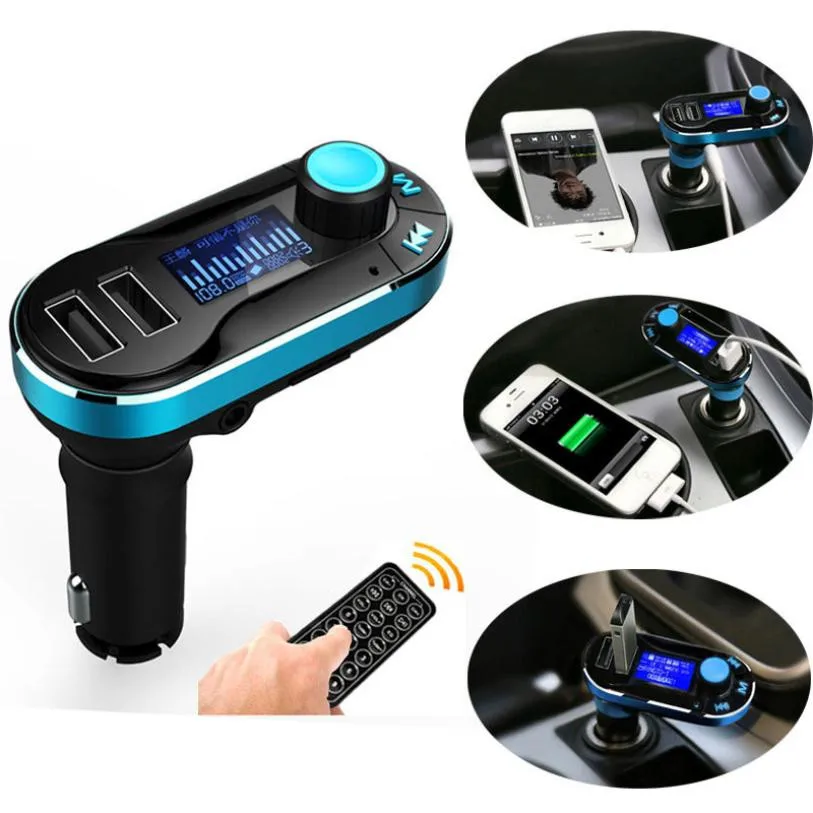Новое поступление комплект беспроводной связи bluetooth для автомобиля MP3 плеер FM передатчик SD TF двойной USB зарядка зеленый jr3