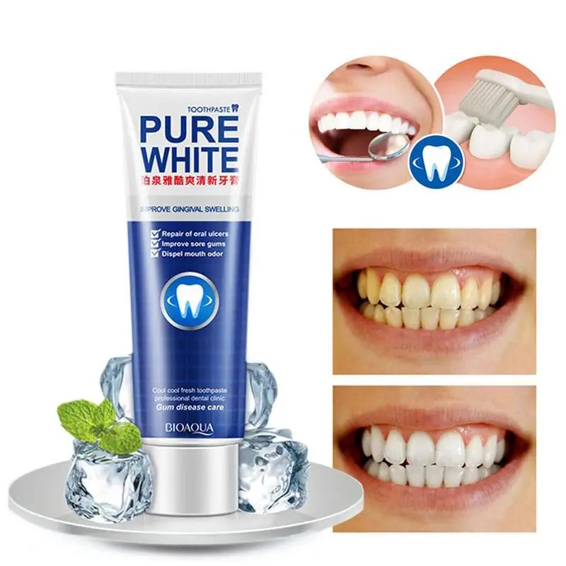 

BIOAQUA 120g Adult Whitening Toothpaste Ecologic Fresh Clean Mint Gums Disease Care Natural Remove Dental Stains Oral Hygiene