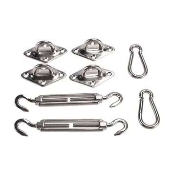

8 PCS Hardware Bracket Installation Kit for Rectangular Triangular Sun Shade Sail with 8 Inch Screws