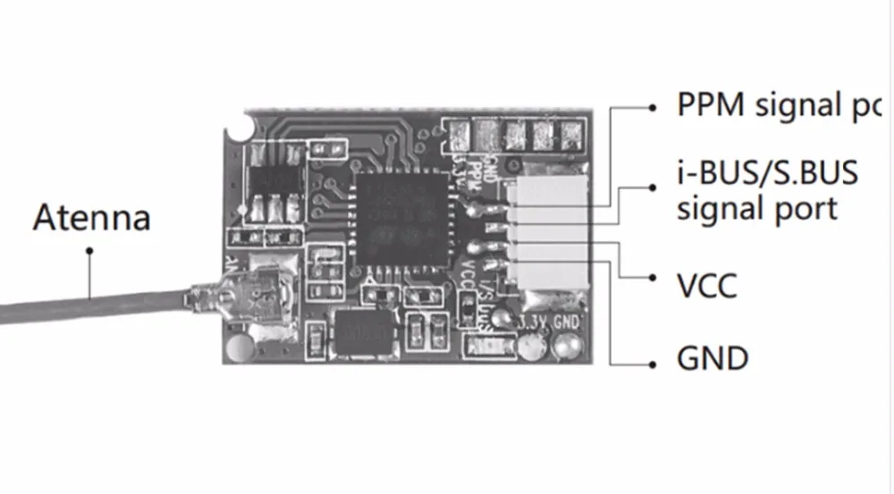 FS-A8S мини-приемник с PPM i-BUS SBUS выход 2,4G 8CH RX для Rc самолета совместим с Flysky Compatible FS-i6S F20427