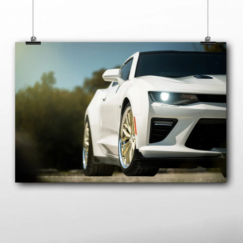 Muscle Car White Camaro Poster Modern Wall Art Picture Canvas Print For Home Room Decor | Дом и сад