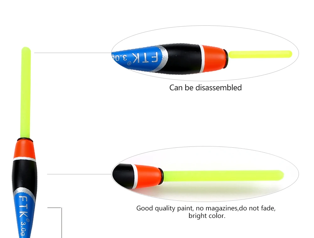 FTK 5 шт. 1 г, 2 г, 3 г Баргузинский пихта поплавок длина 17,5 см-21 см вертикальный буй поплавок, рыболовные снасти для ловли карпа