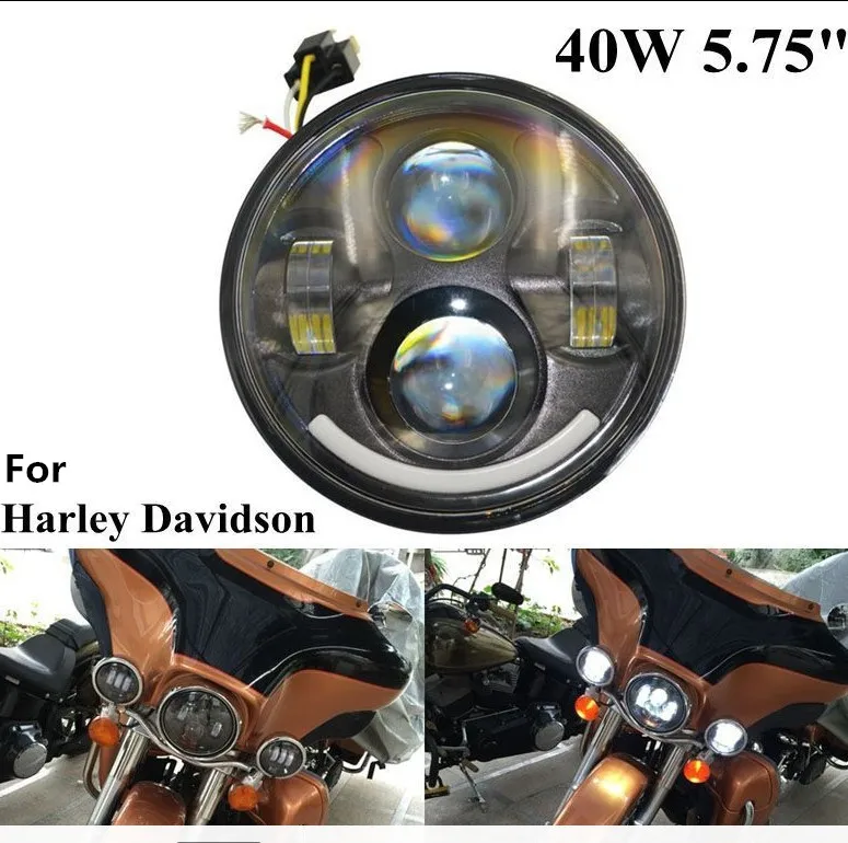 

5-3/4" 5.75 inch For Harleys Motorcycle Projector Daymakers 5-3/4 inch headlight For Harleys Dyan parking lights led headlights