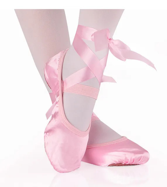 Girls Kids Ballet Point Dance Shoes Children Beginner Practicing