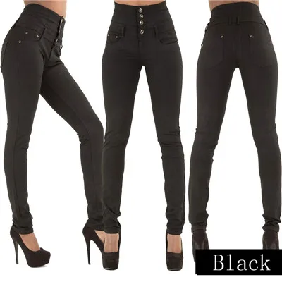 Новинка, хит, высокое качество, опт, женские джинсовые брюки-карандаш, Лидирующий бренд, Стрейчевые джинсы, брюки с высокой талией, женские джинсы с высокой талией - Цвет: Черный