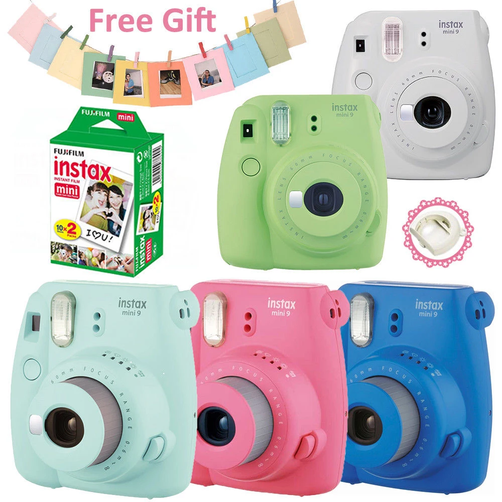 Plantkunde Onveilig Verwaand Fujifilm Instax Mini 9 Film Camera + Fuji 20 Sheets Instant Mini 8 White  Photo Paper Films + Free Colorful Paper Photo Frame - Film Cameras -  AliExpress