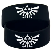 OBH 2 шт один дюйм широкий гравированный легенда о Зельде силиконовый резиновый браслет