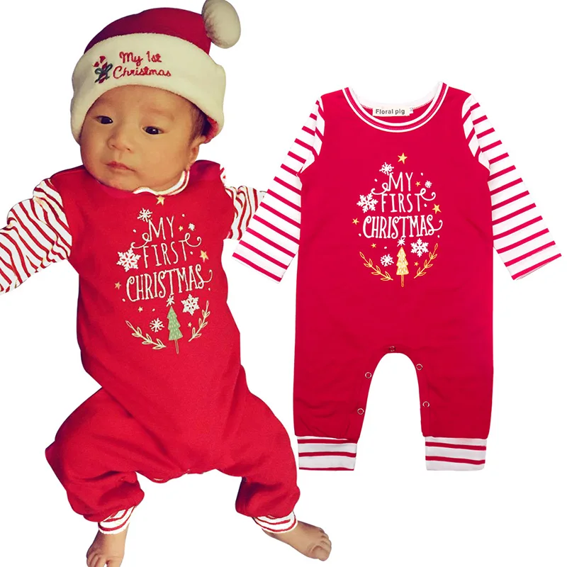 Baby Boy Clothes 2018 Funny My First Christmas Girl Romper Cottons