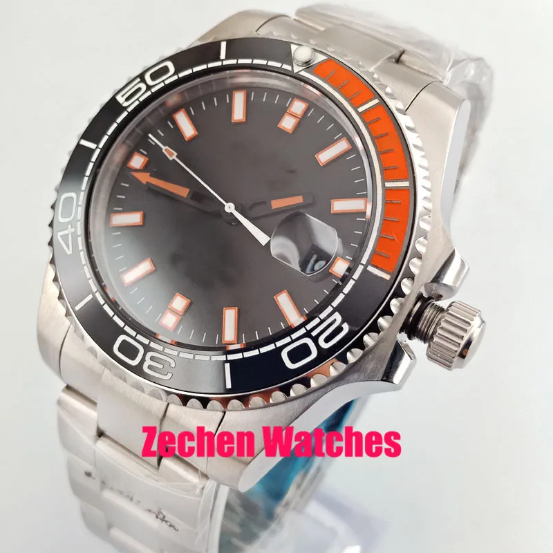 

BLIGER 43mm men's watch black dial Luminous Ceramic Bezel Movement Automation