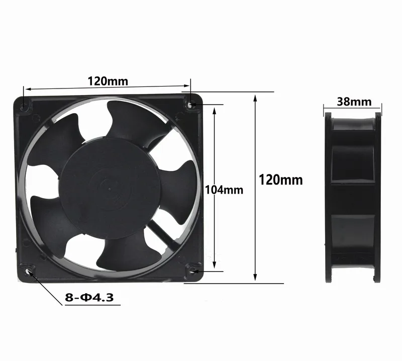 5 шт. Gdstime AC Вентилятор 220 в 240 120 мм 120x120x38 кулер металлический вытяжной вентилятор