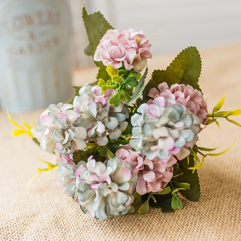 Lucky Wedding Hydrangea Flower Bouquet 10 Heads Silk Artificial Flowers For Home Decoration Arch Party Birthday Decor 10 Colors Lucky Wedding Hydrangea Flower Bouquet 10 Heads Silk Artificial Flowers For Home Decoration Arch Party Birthday Decor 10 Colors