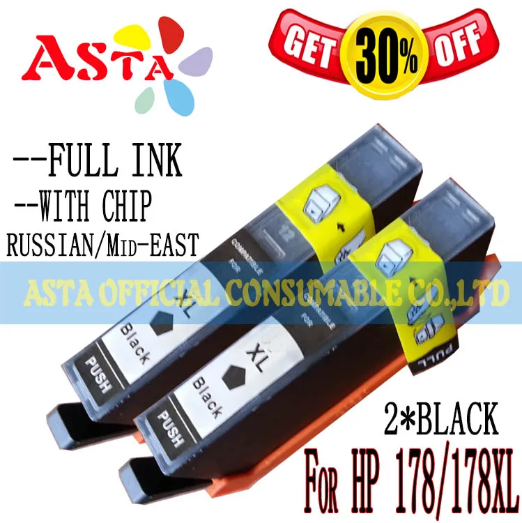 

For HP 178 178XL Black ink Cartridge For HP Photosmart 5510 5515 6510 B109a B109n B110a B210b B209a B210a 3070A printer at16