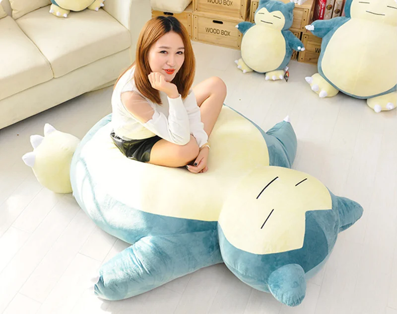 New-Large-Size-150cm-Anime-Soft-Animal-Pikachu-Snorlax-doll-Plush-Toys-Pillow-Bed-Only
