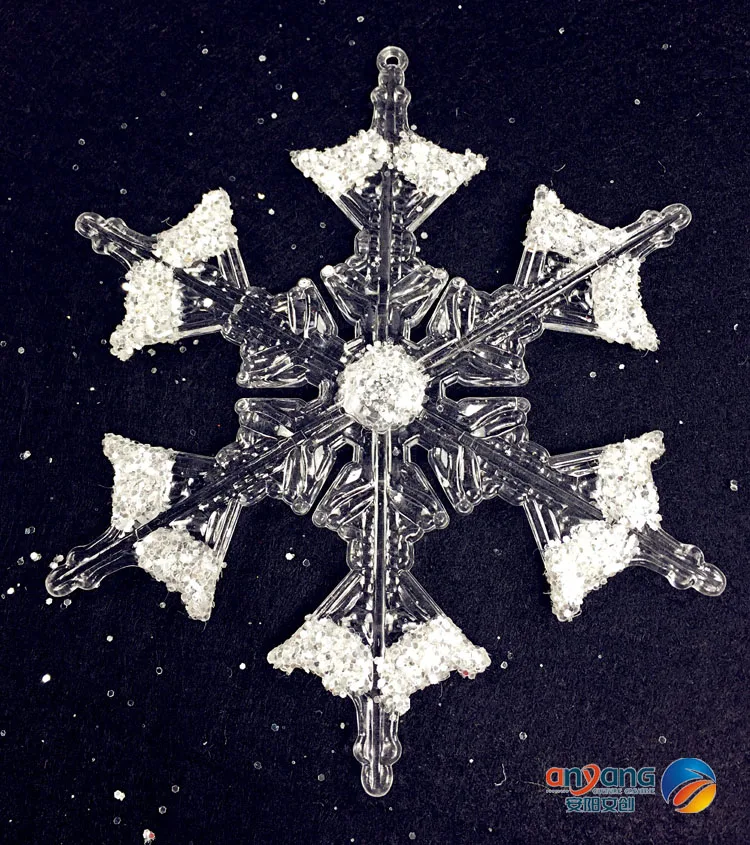 

Christmas holiday ornaments pendant 14.5CM acrylic snowflake diamond effect 1