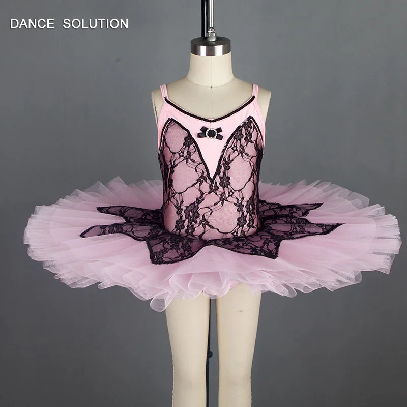Professional Ballet Tutu Pink Ballerina Dance Dress Spandex Bodice With