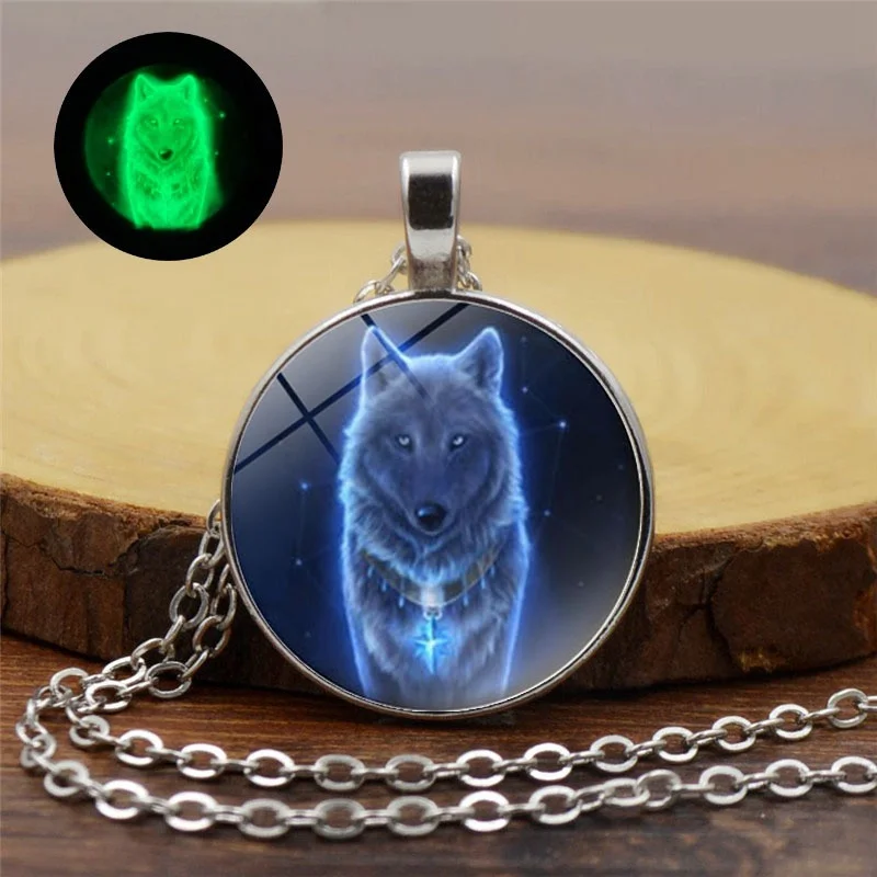 glass dome Locket Pendant,QK158 Ying and Yang Wolf Locket Necklace Animal Locket Pendant Glass Cabochon Neckless Women Accessory,wolf art