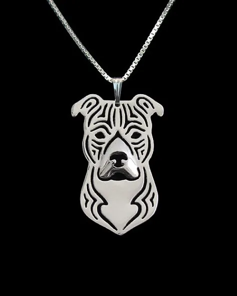 

cartoon Boho Chic Alloy American Staffordshire Terrier necklace fashion pit bull pendant Silver/gold two colors plated