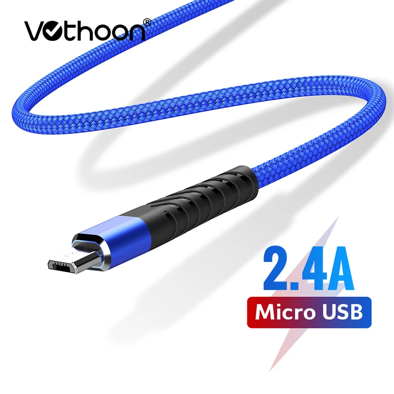 Votoo Micro USB кабель 2.4A нейлон Быстрая зарядка USB кабель для передачи данных для samsung Xiaomi LG Android мобильный телефон usb кабель для зарядки