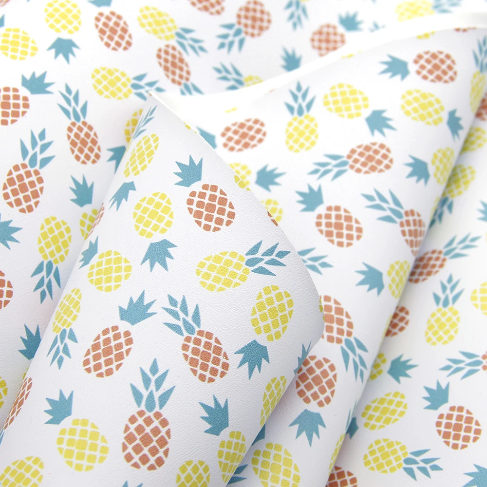 David accessories 20x33cm or 50x140cm Pineapple Nano Faux Synthetic Leather Fabric DIY Hairbow Bag Shoes Sewing Material 1Yc5893 | Дом и сад