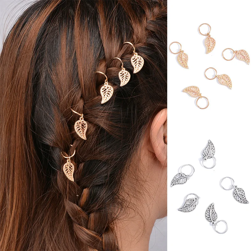 

5pcs/bag Twist braid hair ornament for Women Charming Alloy Circle Hoop Personality braid DIY Pendant Hair Accessories