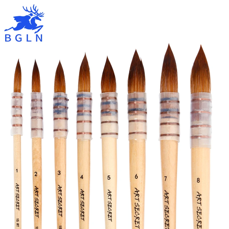 Beste 1 stuk Nylon Haar Aquarel Kwast Professionele Wees Kunstenaar Schilderij Borstels Acryl Borstels Kunst Levert 15RT
