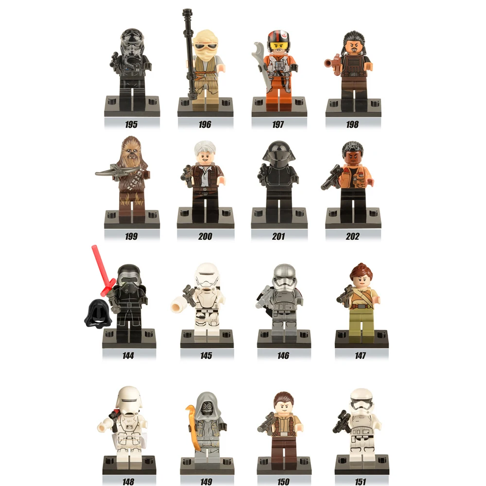 

16PCS Space Star Wars Minifigures The Force Awakens Kylo Ren Darth Vader Building Blocks Figures Bricks Toy Legoe Compatible