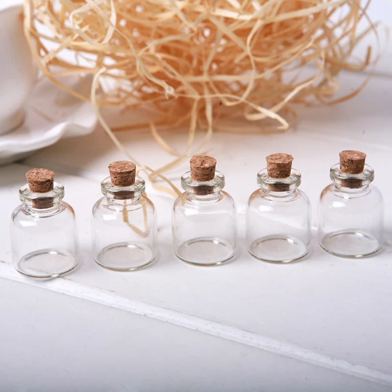 5pcslot cork stopper small glass bottle tiny glass jars with cork decorative wish glass - Decorative Glass Jars 5pcslot cork stopper small glass bottle tiny glass jars with cork decorative wish glass - Decorative Glass Jars