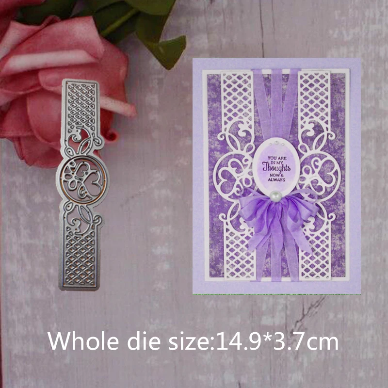 

heart flower lace Edge Metal Steel Cutting Embossing Dies For Scrapbooking paper craft home decoration Craft 14.9*3.7 cm