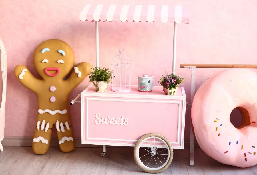 

Laeacco Sweet Dessert Ice Cream Cart Donuts Baby Children Cartoon Photography Background Photographic Backdrops For Photo Studio