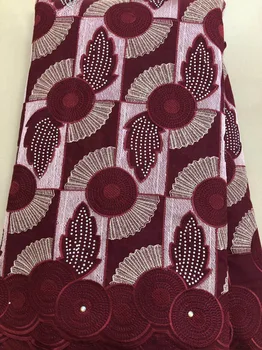 

Swiss Voile Cotton Lace Fabric 2019 African Swiss Voile Laces In Switzerland High Quality Swiss cotton Laces FLL3963 Claret