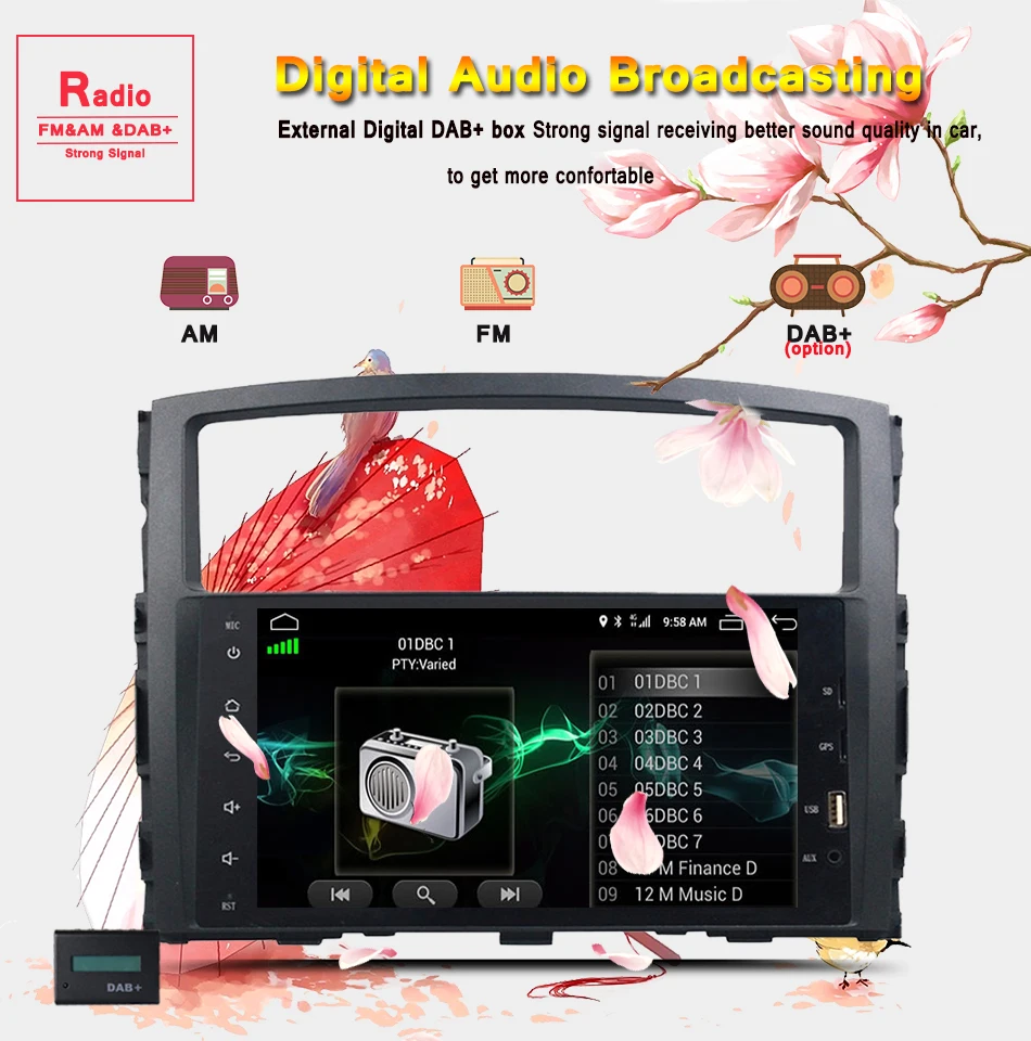 Excellent Octa 8 Core Android 9.0 For MITSUBISHI PAJERO V97 V93 2006-2015 Car DVD Player GPS Navi support 4G DAB+ TPMS 64G ROM 4G RAM 11
