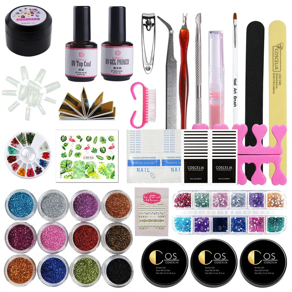 

COSCELIA Acrylic Nail Kit Uv Gel Set Tools For Manicure Nail Art Brush For Manicure Gel Nail Polish Set Nail Decorations Kit