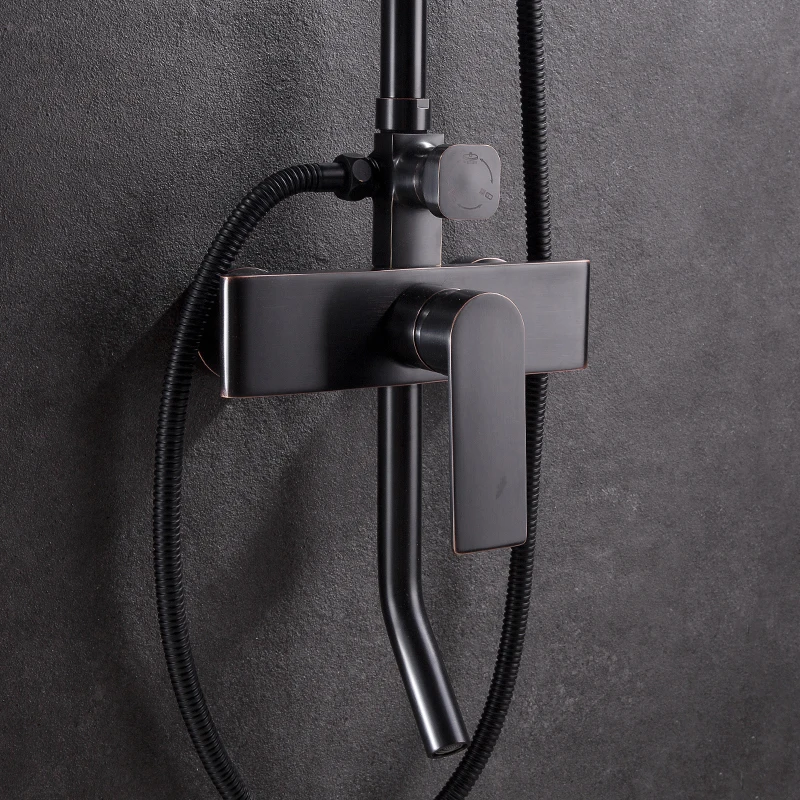 New Bronze Black Bathroom Shower Faucet Mixer Wall Mount 8