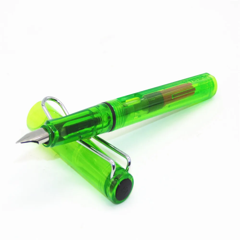 Роскошная качественная 359 цветная каллиграфическая ручка для студентов, авторучка, канцелярские принадлежности для студентов - Цвет: Transparent green