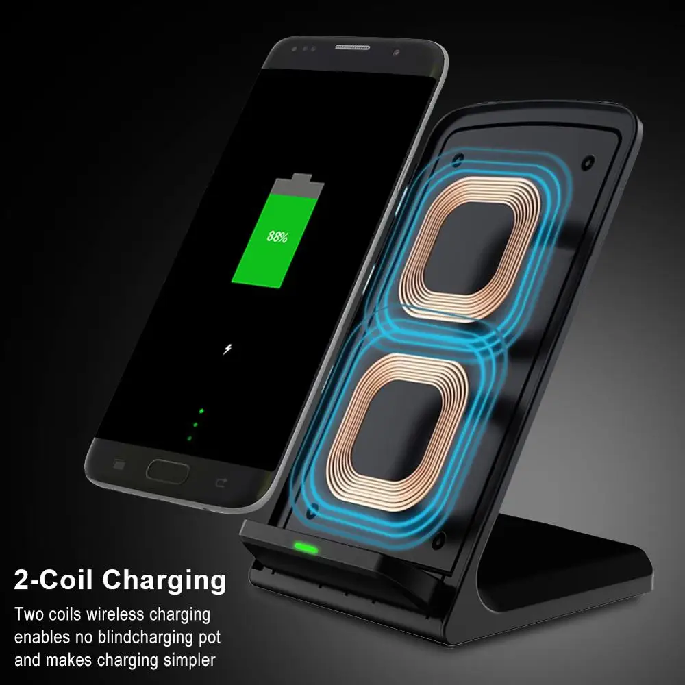 10 Вт Беспроводная зарядка Подставка для samsung S8 S9 Plus S10 Note 8 9 Быстрая Беспроводная зарядка для телефона зарядное устройство для iPhone 11 X XS 8 Plus