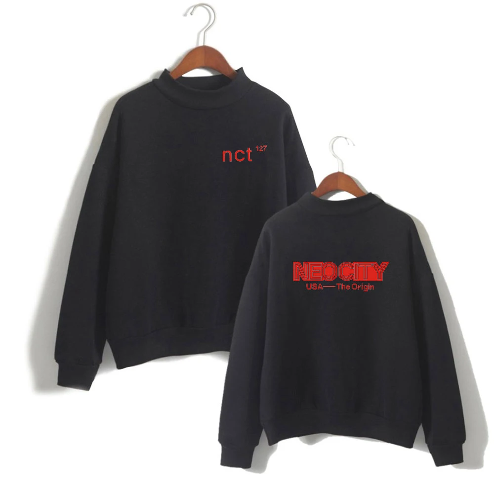 

VAGROVSY Kpop Nct 127 Idol Hoodies Women Popular Streetwear Kpop High Collar Style Swaetshirt Long Sleeve Loose Hip Hop Hoodie