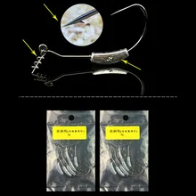 1 набор(20 шт. крючков+ 20 шт.) практичные пружины колючий свинец офсетный рыболовный крючок подходит для техасских буровых установок