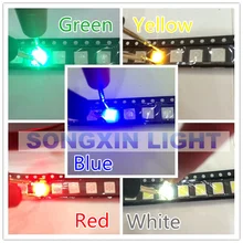 500 шт 5 цветов* 100 шт SMD/SMT 5050 светодиодный красный желтый зеленый синий белый каждый 100 шт PLCC-6 чип-3 супер яркий свет лампы