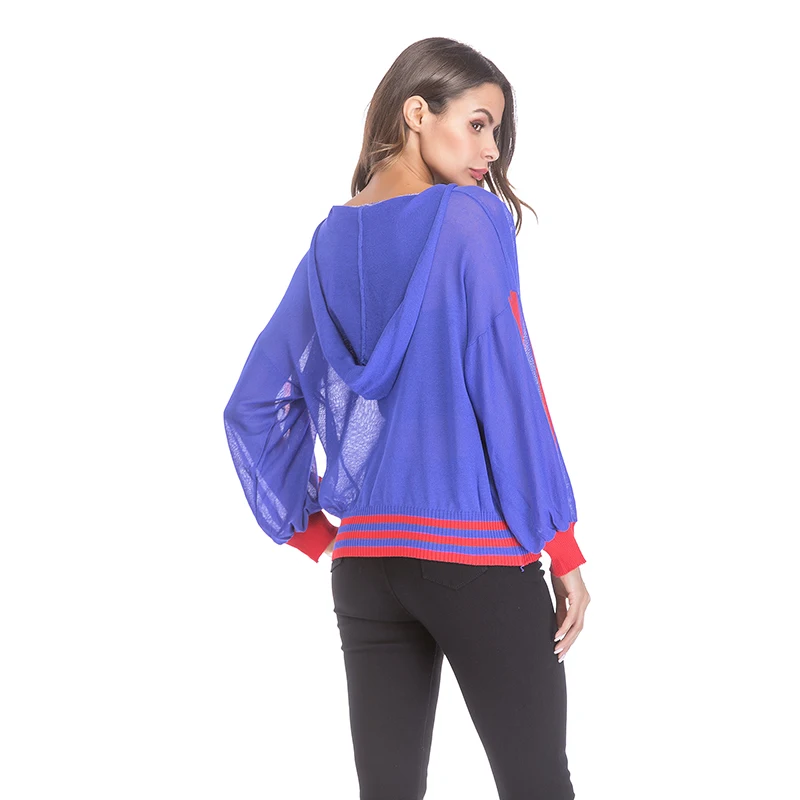 WHZHM 2018 Candy Colored Hooded Blouse and Tops Women