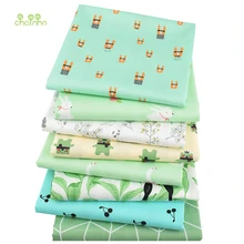 Chainho, 8 шт./лот, Зеленый мультфильм серии, печатных саржевая хлопковая ткань, Лоскутная Ткань, DIY швейный материал для стеганых изделий для малышей и детей