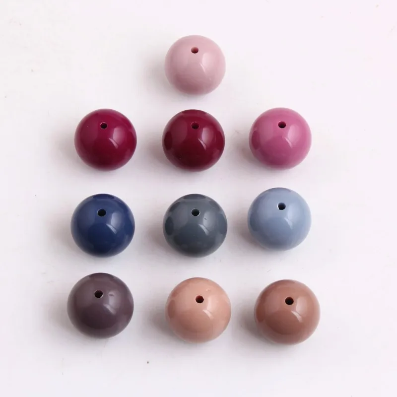 

OYKZA Colorful Fall Colors Chunky Acrylic Solid Bubblegum Beads for Kid's Fashion Jewelry Beaded Necklace Making 12mm 16mm 20mm