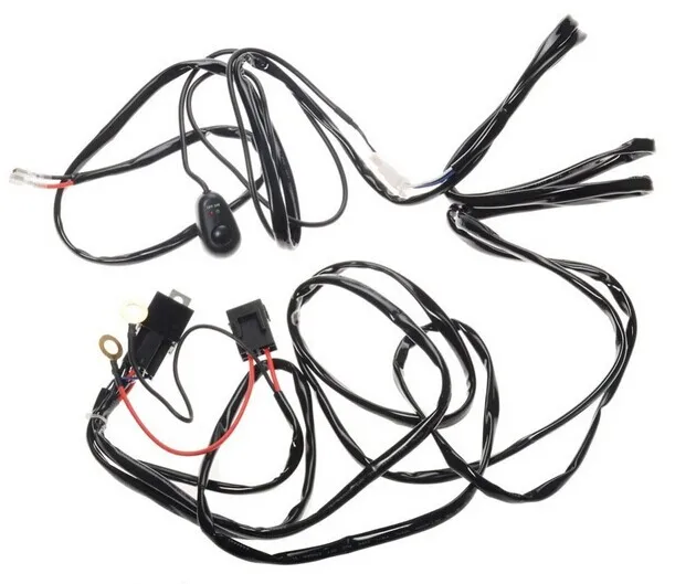 Universal 40A 12V Switch Relay Fuse Wiring Harness Kit For 22" 32 42 50 52 LED Light Bar Fog Spot On Off Switch Rocker 10W-300W