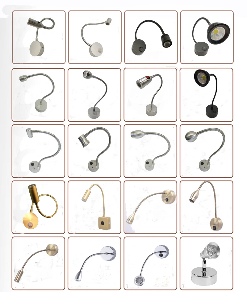 up down light 3W 24Volt 12Volt Vintage Led Gooseneck Reading Light sconce light fixture